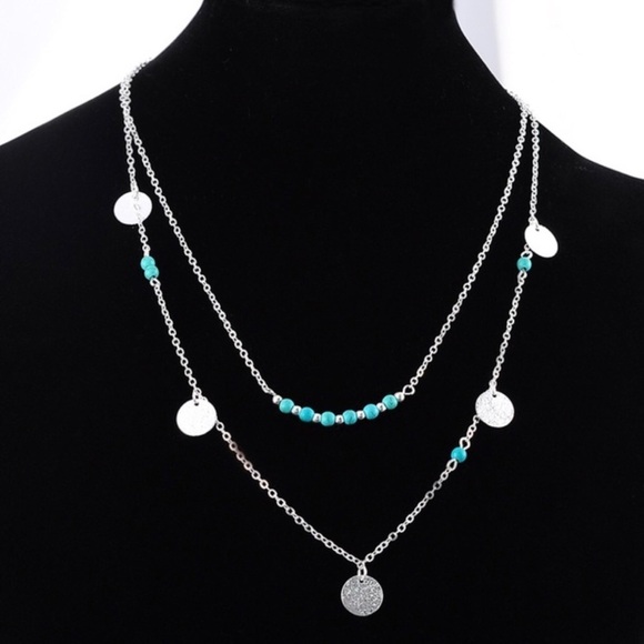 Boho 2 layer dainty choker necklace - Picture 3 of 8